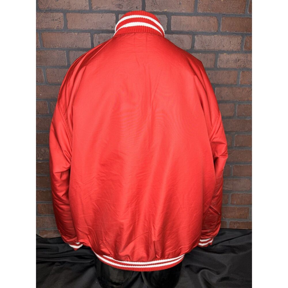 JH Design Cincinnati Reds Reversible Varsity Jacket Red Wool Leather Mens XL
